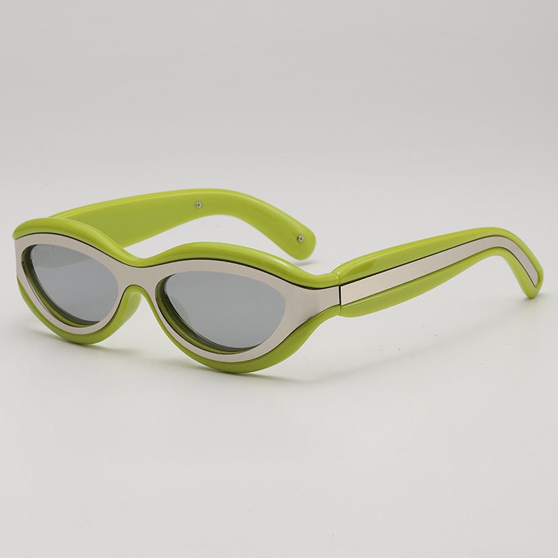 Bold sculpted oval frame UV protection sunglasses for women | Zephira