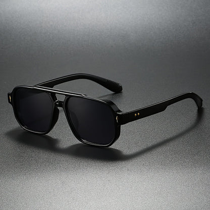 Angular aviator sunglasses with double bridge detail for men | Torven