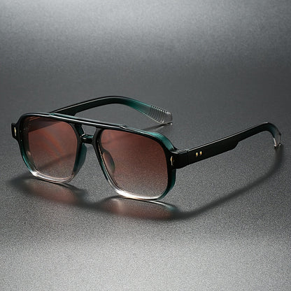 Angular aviator sunglasses with double bridge detail for men | Torven
