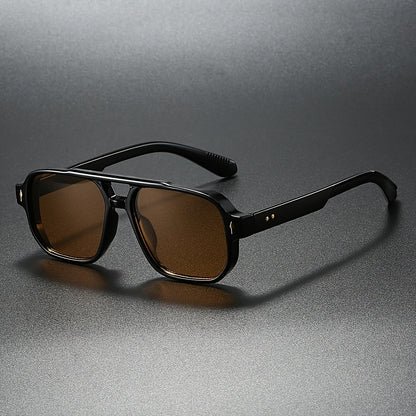 Angular aviator sunglasses with double bridge detail for men | Torven