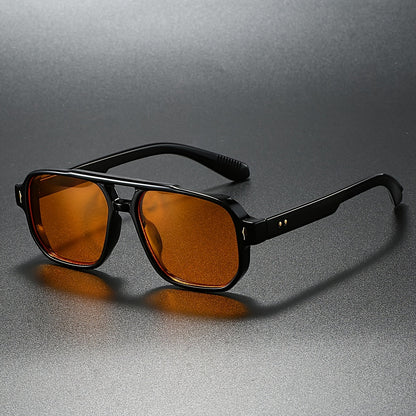 Angular aviator sunglasses with double bridge detail for men | Torven