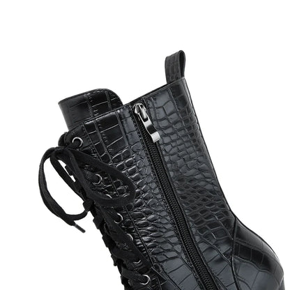 Western-inspired lace-up block heel boots for women | Izzy Ryder