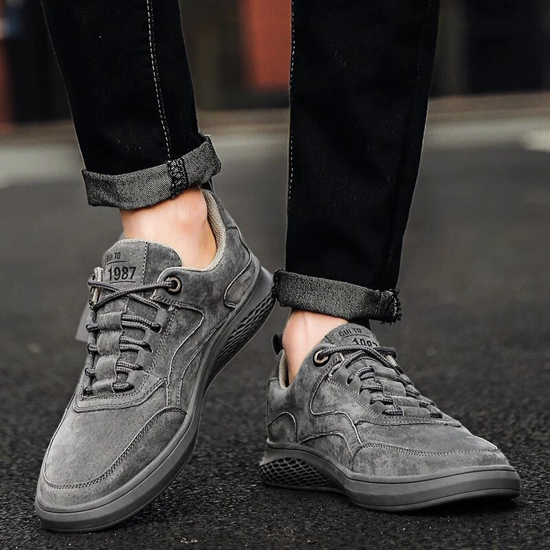 Classic comfortable suede leather everyday sneakers for men | 1987 -5