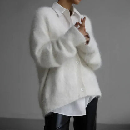Elegant relaxed cashmere cardigan for women | Ella -5