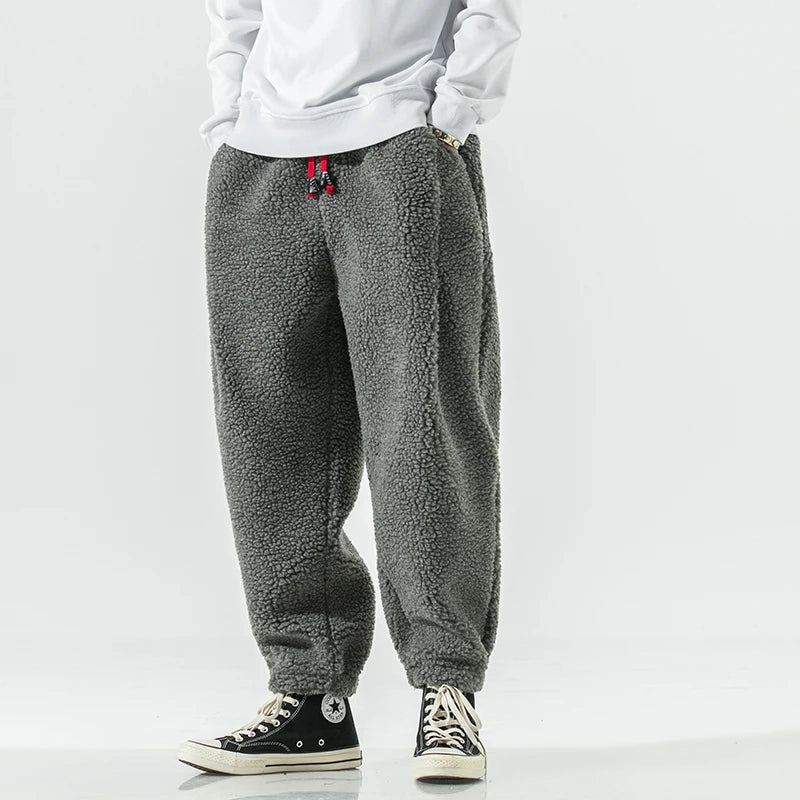 Relaxed thick fleece drawstring sweatpants for men | Weekender -4