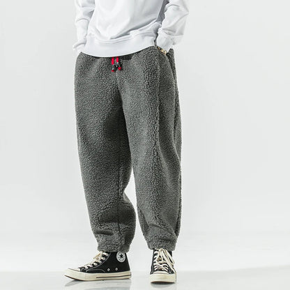 Relaxed thick fleece drawstring sweatpants for men | Weekender -4