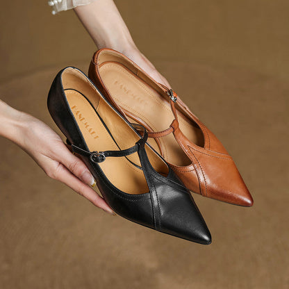 Pointed Toe Buckle Strap Stiletto Heels for women | Alessandra