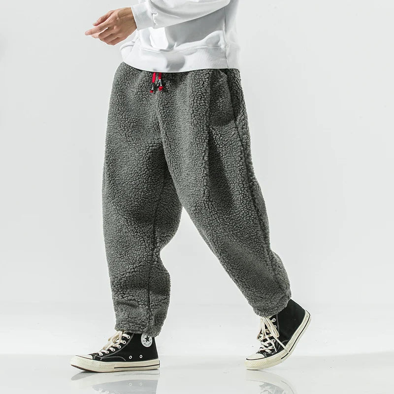 Relaxed thick fleece drawstring sweatpants for men | Weekender -3