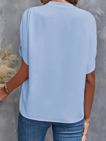 Draped flutter sleeve blouse for women | Giselle Élan