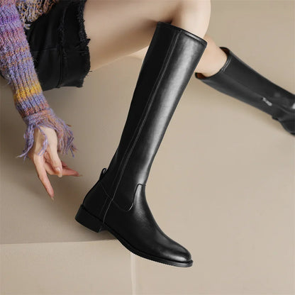 Classic genuine leather ankle boots for women | Adeline -12