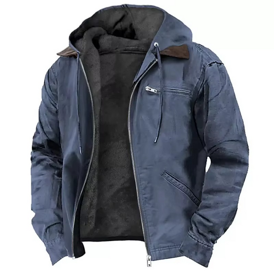 Heavyweight hooded workwear jacket with relaxed fit for men | Grayson