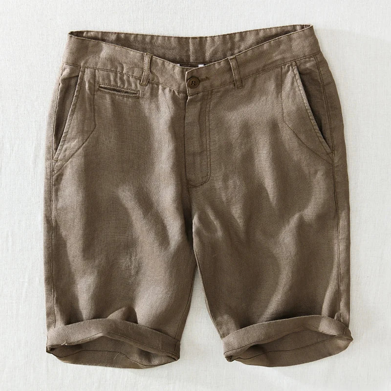 Lightweight relaxed fit summer shorts with rolled hem for men | Maro