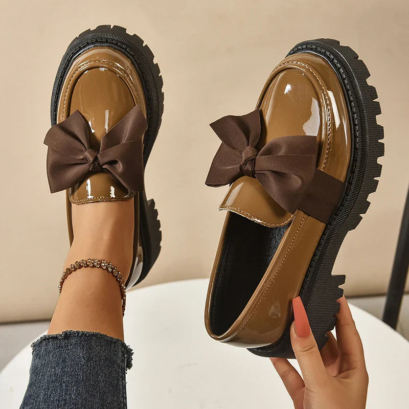 Platform Bow Accent Statement Shoes for women | Mirelina