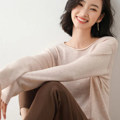 Lightweight fine knit relaxed top for women | Elara Mist