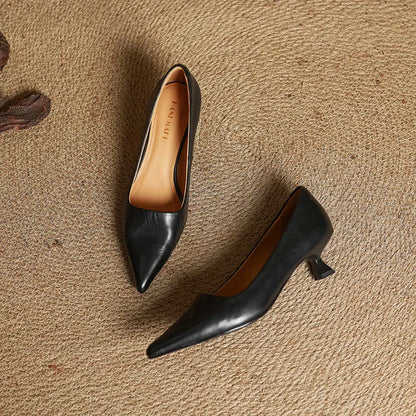 Pointed Toe Kitten Heel Pumps for women | Vivienne