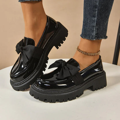 Platform Bow Accent Statement Shoes for women | Mirelina