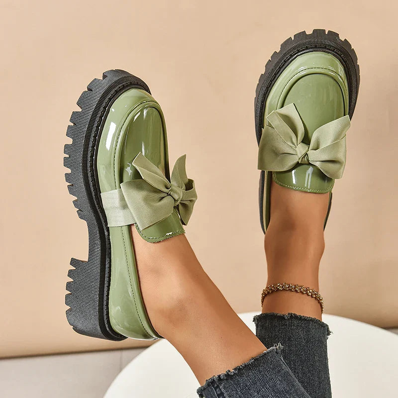 Platform Bow Accent Statement Shoes for women | Mirelina
