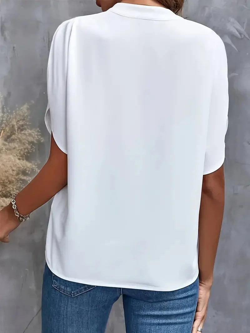 Draped flutter sleeve blouse for women | Giselle Élan