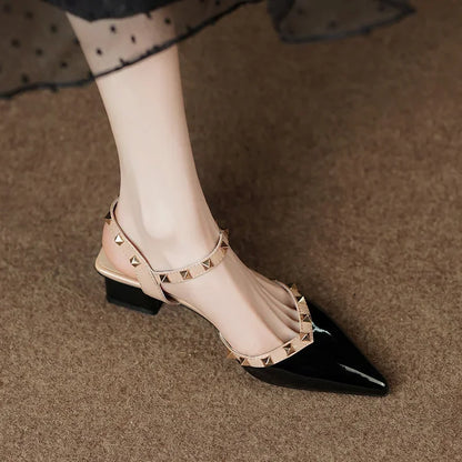 Studded Strap Square Heel Pumps for women | Mirezza