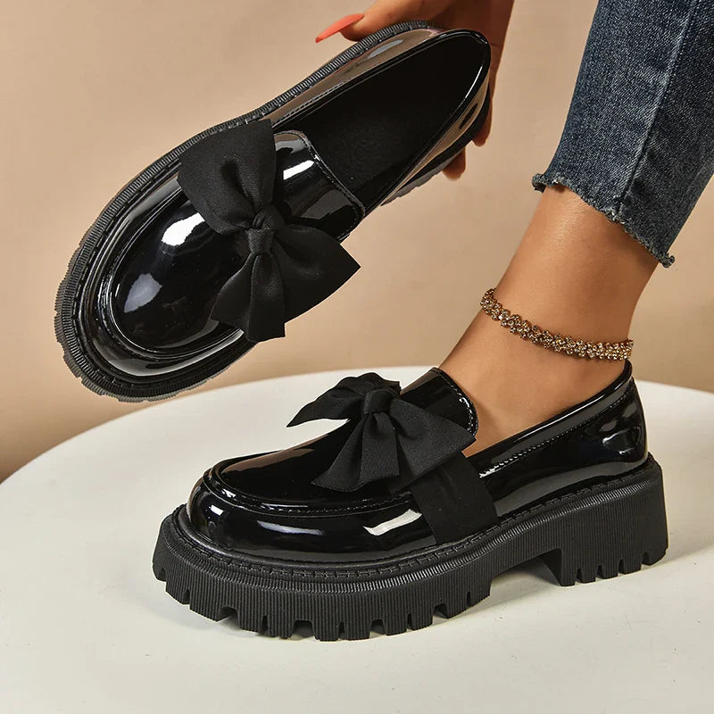 Platform Bow Accent Statement Shoes for women | Mirelina