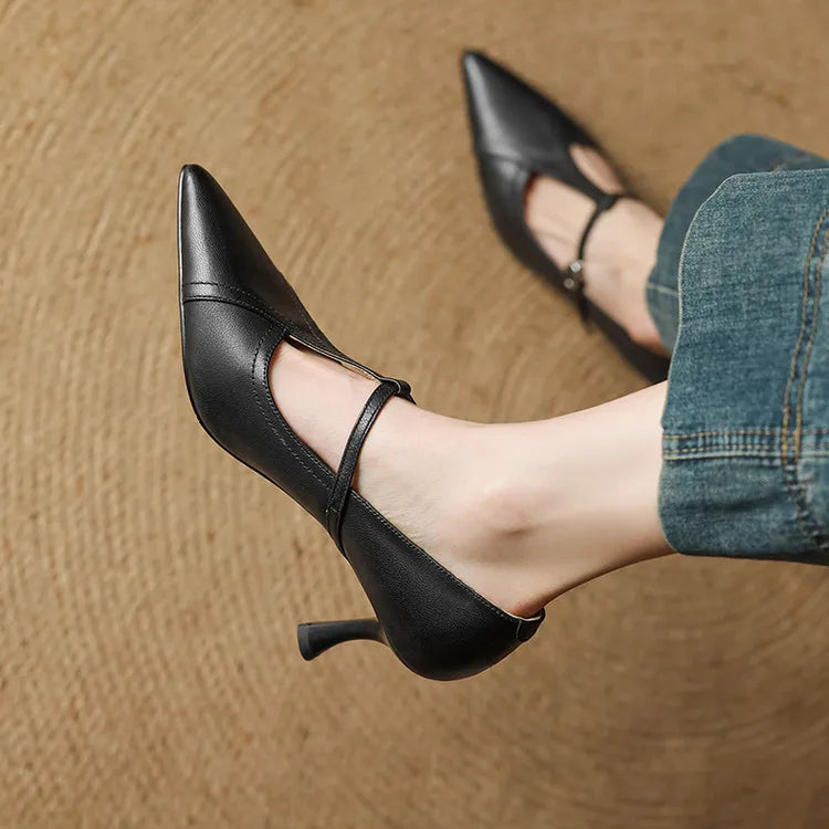 Pointed Toe Buckle Strap Stiletto Heels for women | Alessandra