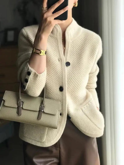 Classic button-through cashmere cardigan for women | Lucille -5