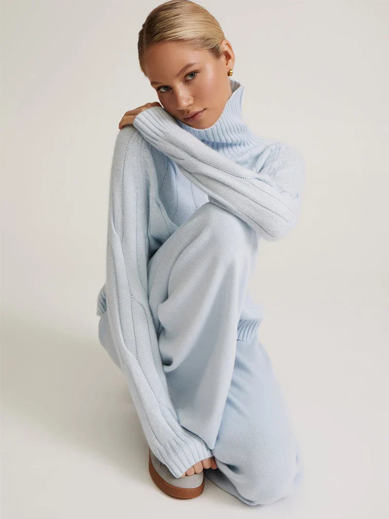 Soft knit turtleneck lounge set for women | Noelle Haven