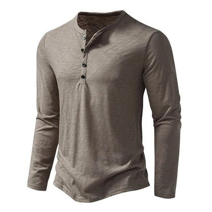 Slim soft cotton classic henley top for men | Dixon -2
