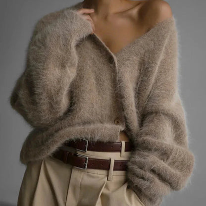 Single-breasted soft knit cardigan for women | Helena Prestige