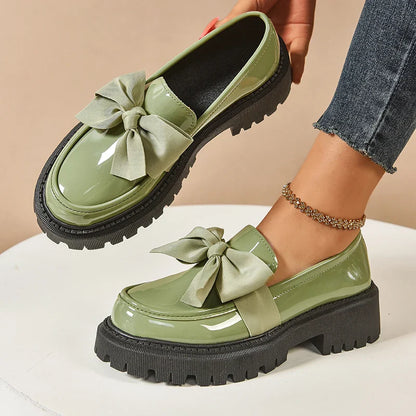 Platform Bow Accent Statement Shoes for women | Mirelina