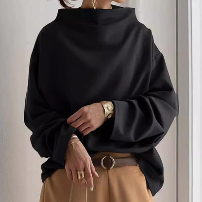 Oversized high collar relaxed hoodie for women | Hayden Cloud