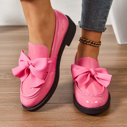 Classic Bow Detail Platform Loafers for women | Mirel