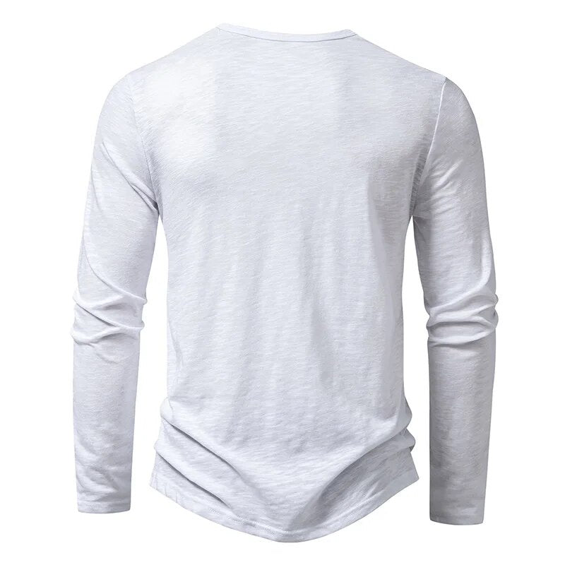 Slim soft cotton classic henley top for men | Dixon -11