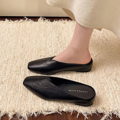 Lightweight flattering vegan leather slip-on flats for women | Vale -5