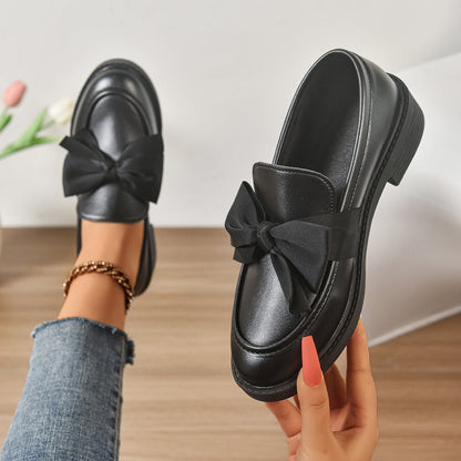 Classic Bow Detail Platform Loafers for women | Mirel