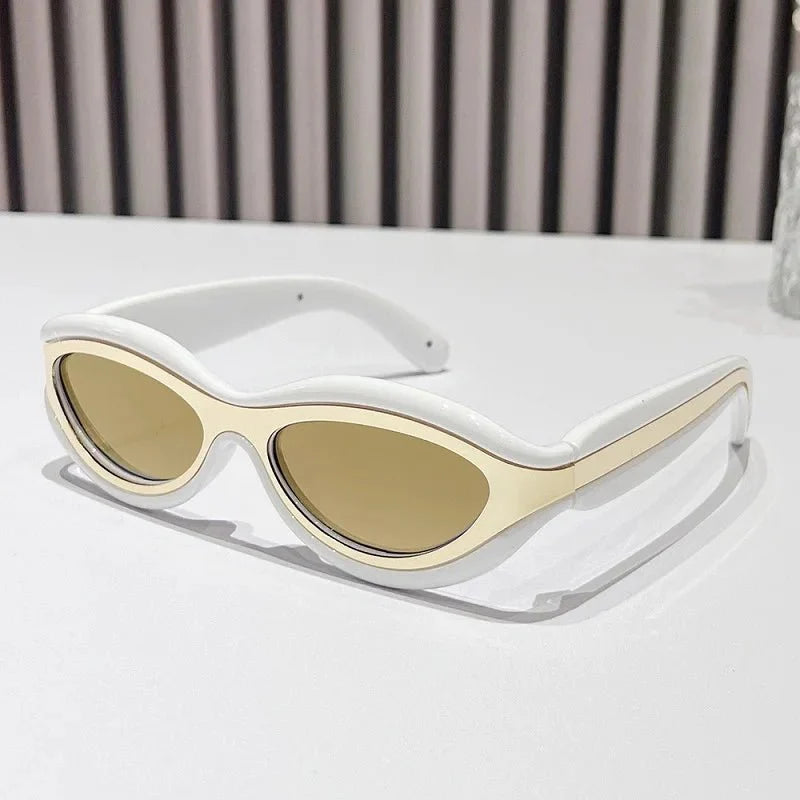 Bold sculpted oval frame UV protection sunglasses for women | Zephira