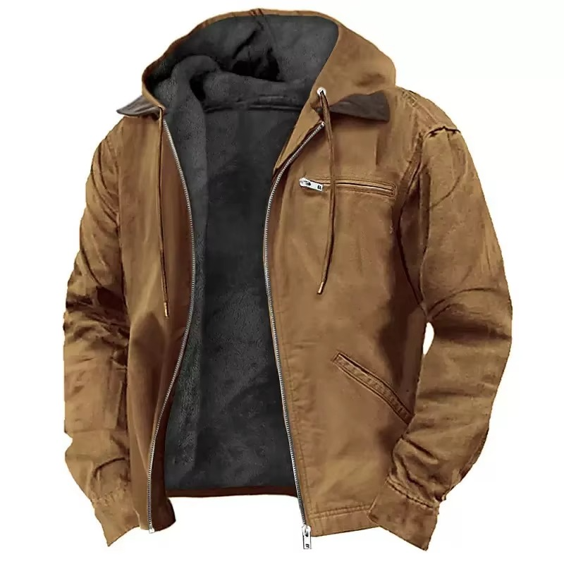 Heavyweight hooded workwear jacket with relaxed fit for men | Grayson
