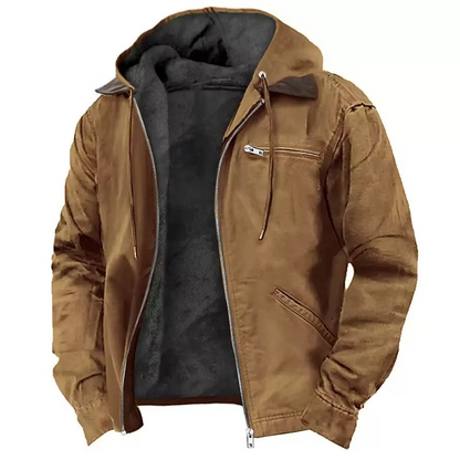 Heavyweight hooded workwear jacket with relaxed fit for men | Grayson