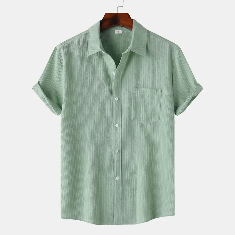 Breathable lightweight linen casual shirt for men | Coastal -10