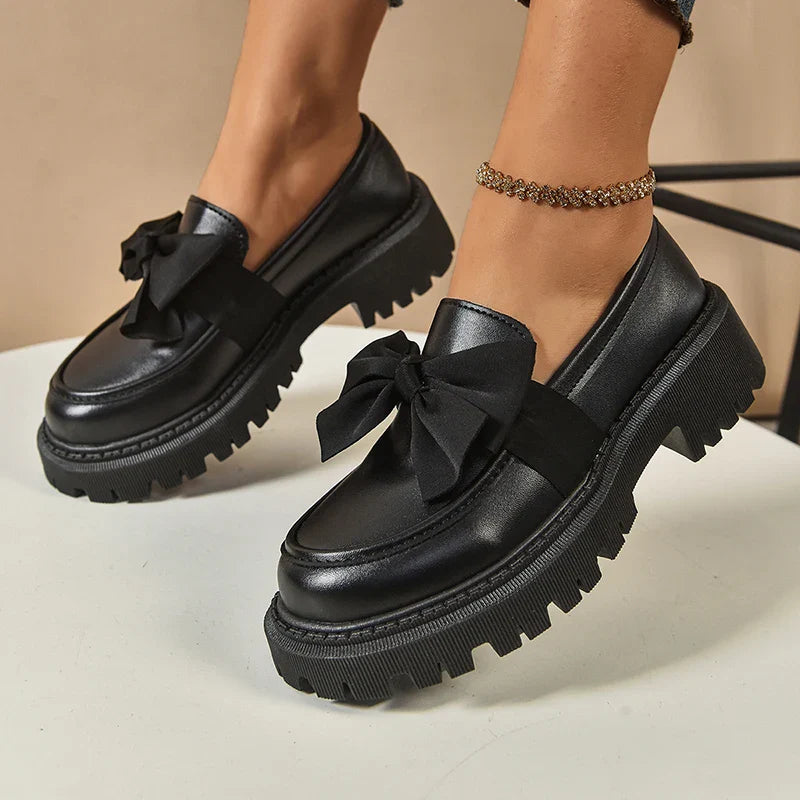 Platform Bow Accent Statement Shoes for women | Mirelina