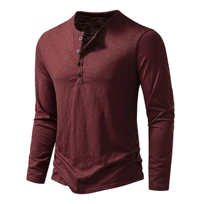 Slim soft cotton classic henley top for men | Dixon -12