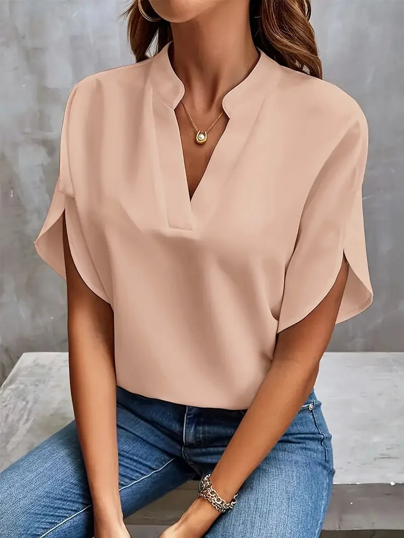 Draped flutter sleeve blouse for women | Giselle Élan