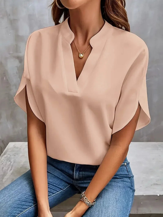 Draped flutter sleeve blouse for women | Giselle Élan