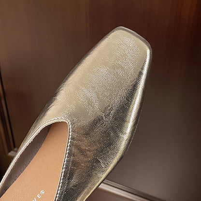 Lightweight flattering vegan leather slip-on flats for women | Vale -11