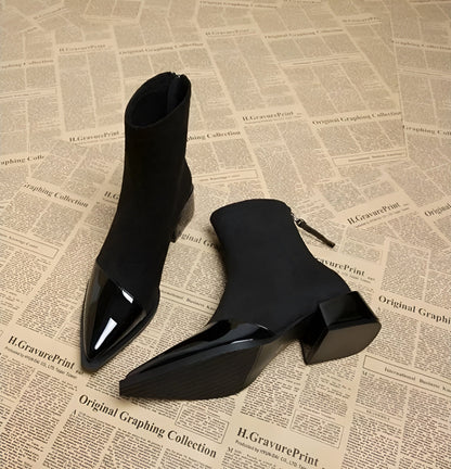 Elegant block-heel suede ankle boots for women | Gracia -6