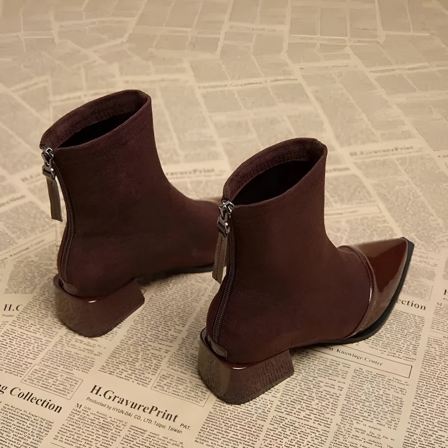 Elegant block-heel suede ankle boots for women | Gracia -5