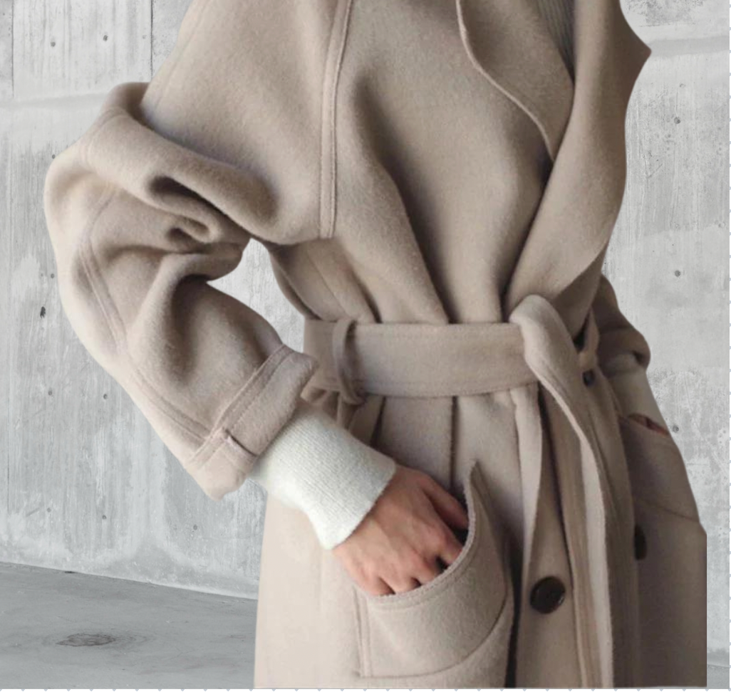 Timeless elegant long wool winter coat for women | Isabelle -4