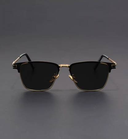 Polarized half-frame sunglasses with ergonomic fit for men | Voltage Retros