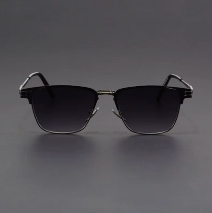 Polarized half-frame sunglasses with ergonomic fit for men | Voltage Retros