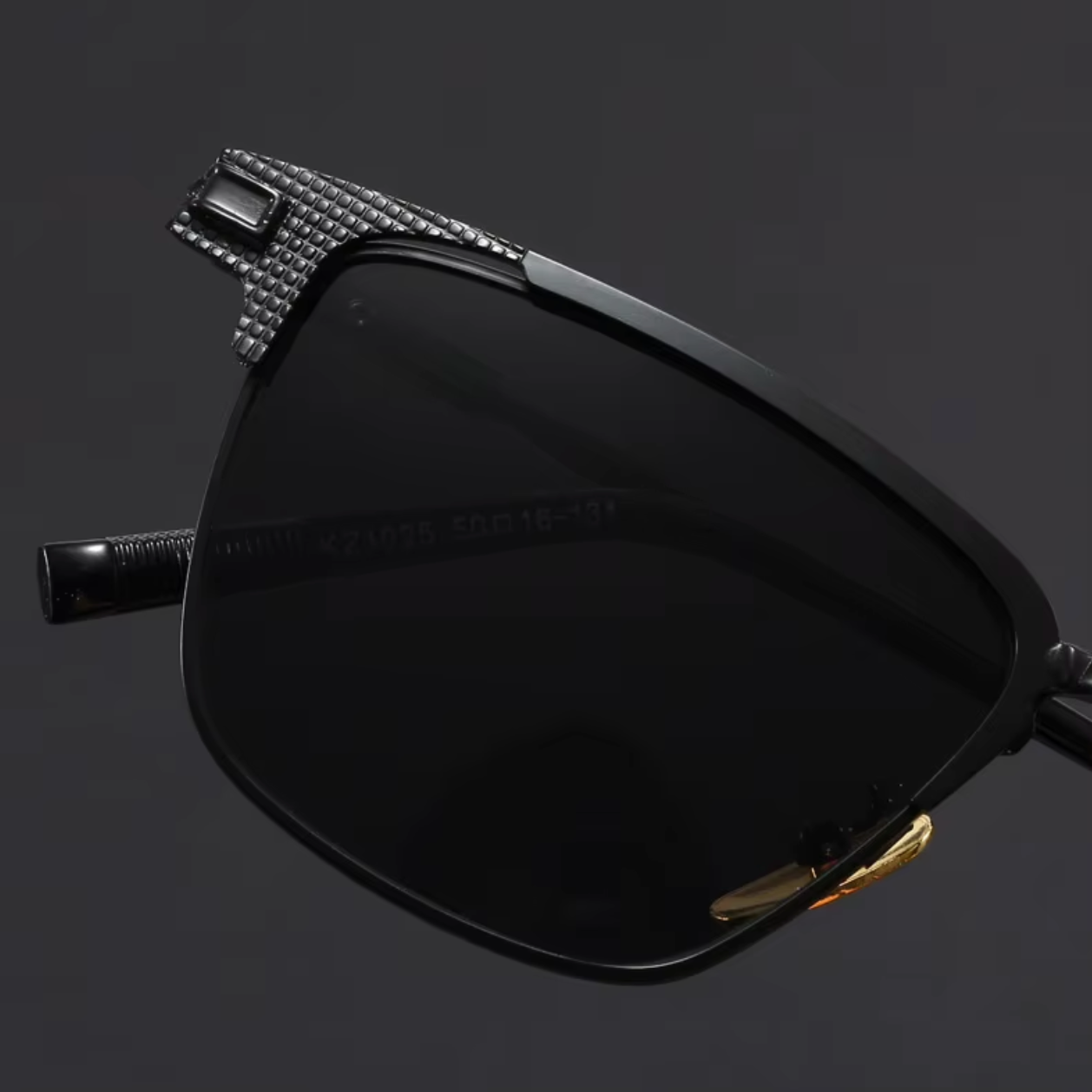 Polarized half-frame sunglasses with ergonomic fit for men | Voltage Retros